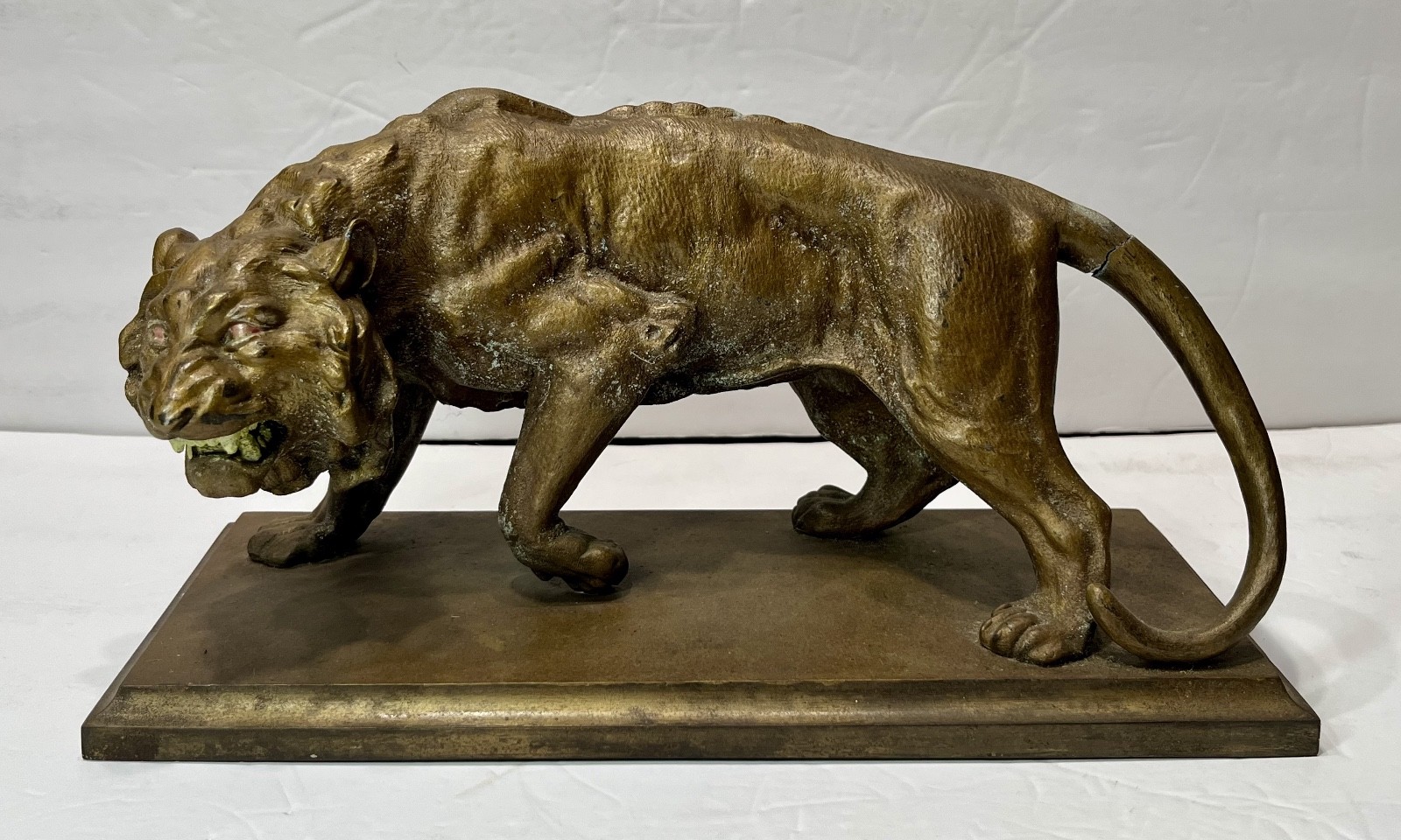 Vintage 12" Statue Lion Lioness Art Deco Style Art Nouveau Style Bronze