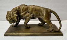 Vintage 12" Statue Lion Lioness Art Deco Style Art Nouveau Style Bronze
