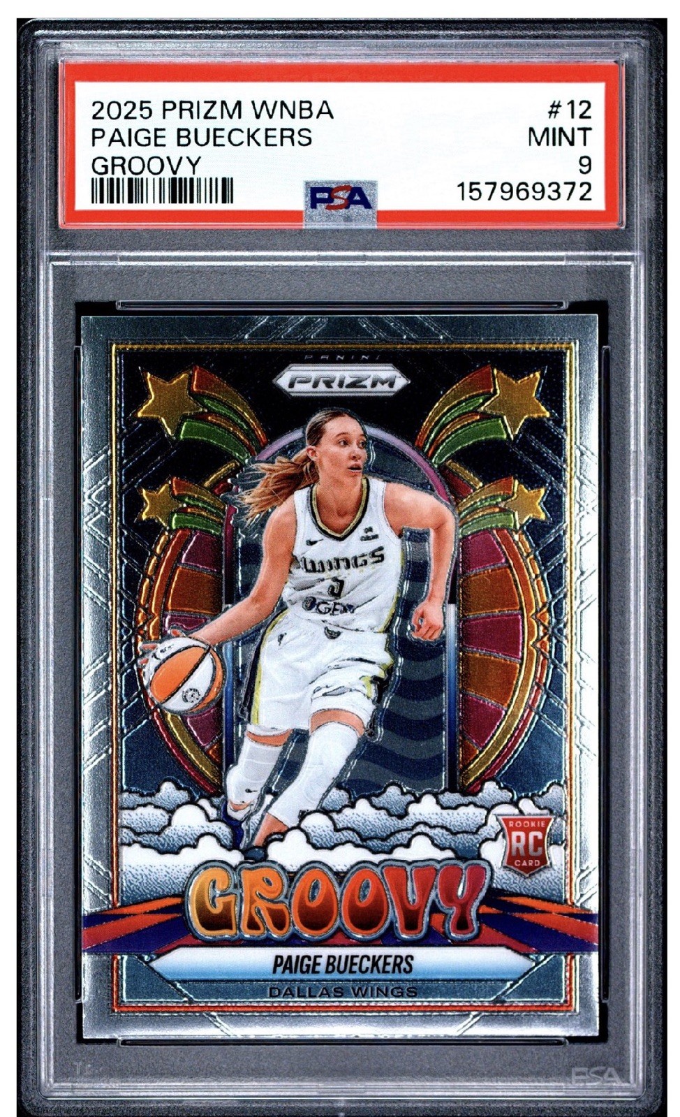 2025 Prizm WNBA Paige Bueckers GROOVY RC📈PSA 9 #12 Dallas Wings🔥RARE ROOKIE