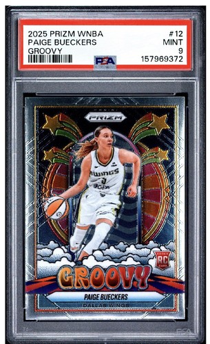 2025 Prizm WNBA Paige Bueckers GROOVY RC📈PSA 9 #12 Dallas Wings🔥RARE ROOKIE