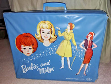 VINTAGE 1964 BARBIE MIDGE DOUBLE CASE WARDROBE CARRIER W/HANDLE ORIG