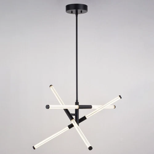 Avalon 27-in. W 6 Light LED Pendant Matte Black - Picture 3 of 6