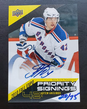 2010 UD Canadian Fall Expo Artem Anisimov Priority Signings Auto 20/75 Rangers