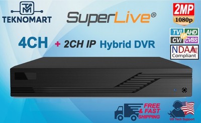 SuperLive 2MP 1080p 4CH HD Analog Hybrid DVR 1x SATA H.265 Selectable HDD