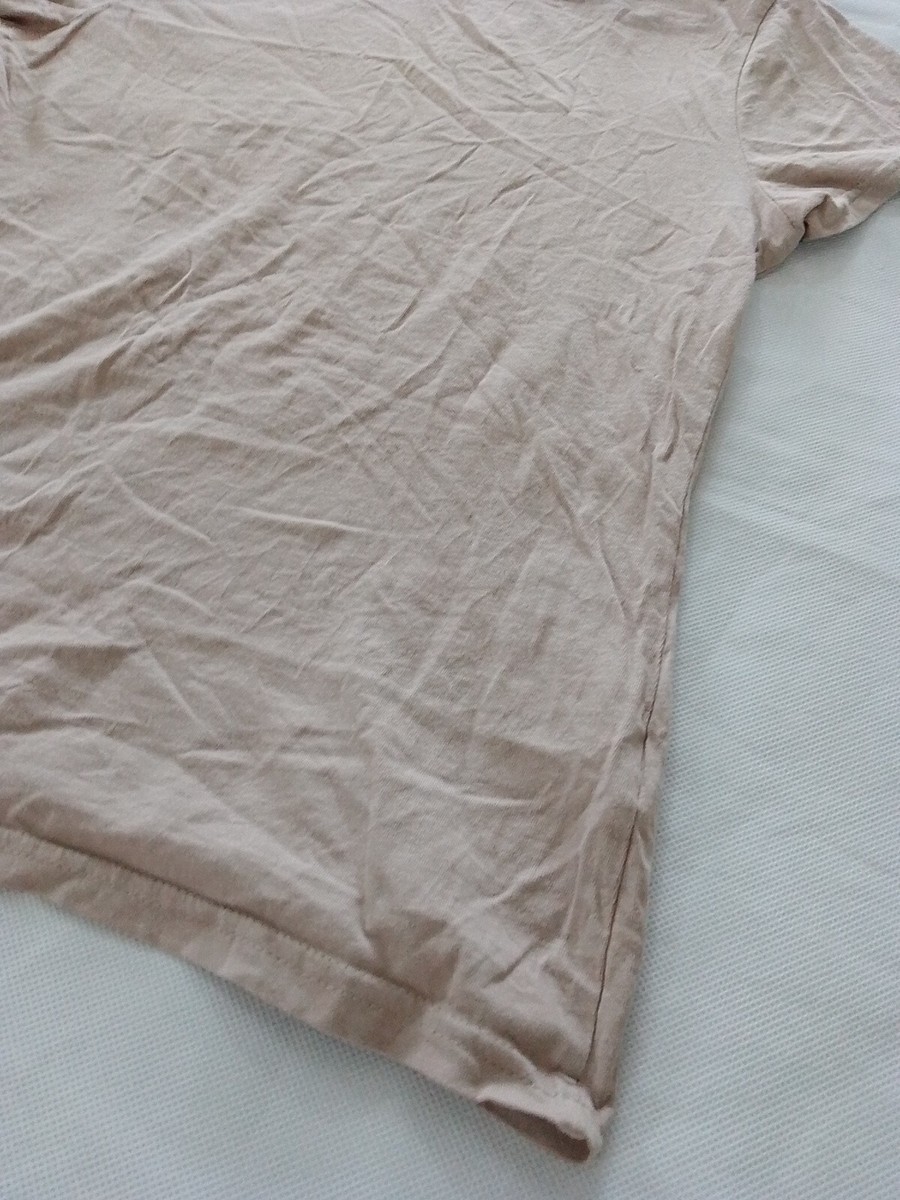 Ladies T-shirt Primark Size XS Short Sleeve Crew Neck Basic Beige 24182 View 5