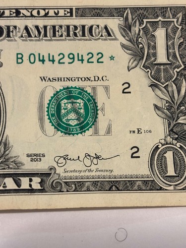 🌟Duplicate 2013 STAR Note (B) Series Serial #New York $1 ERROR!