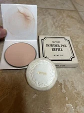 Vintage Avon Powder-Pack Refill Rose .5 oz.  New In Box/ Puff