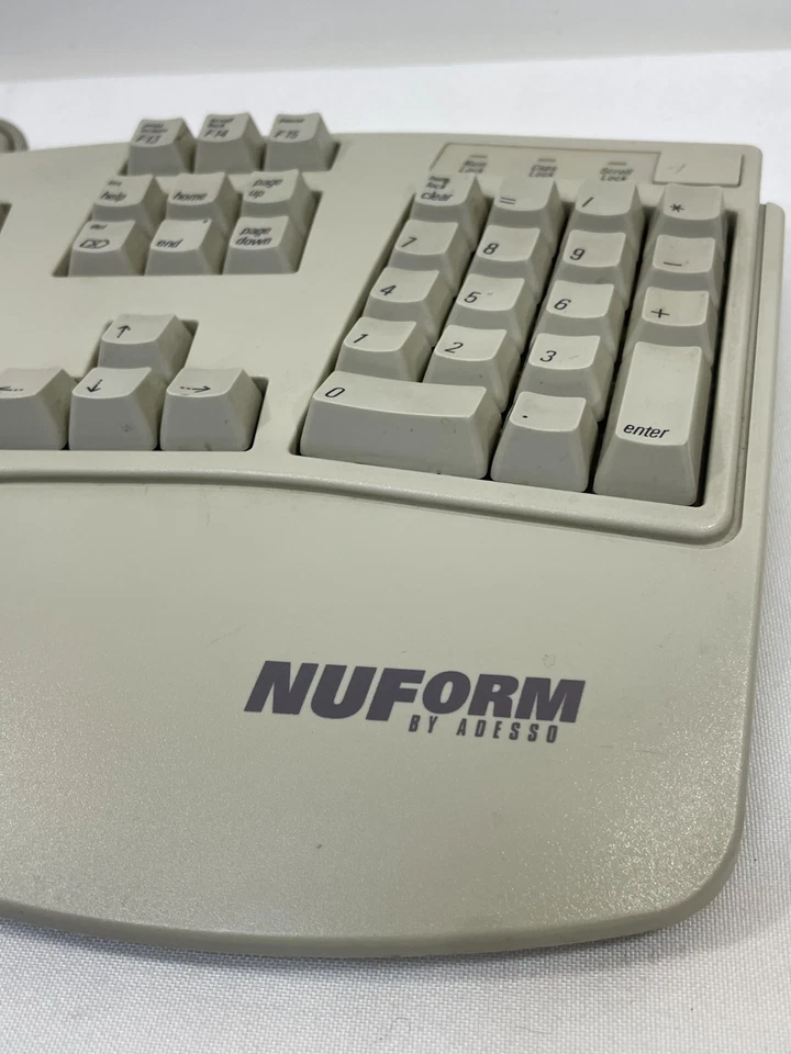 Vintage NuForm Extended Ergonomic Keyboard by Adesso AEK-503T Wired PS/2 PS2 - Image 2 of 4