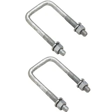 2 Pack of 7/16 Dia x 3-1/16 W x 4-5/16 L Boat Trailer Square Galvanized U-Bolts