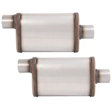 Universal Street Mufflers 3" Offset In  Center Out Set of 2 Stainless Steel DIY