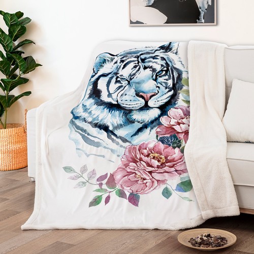 Animal Blanket Horse Wolf Tiger Unicorn 150x200cm Plush Soft Sofa Throw Rug Warm - Picture 48 of 167