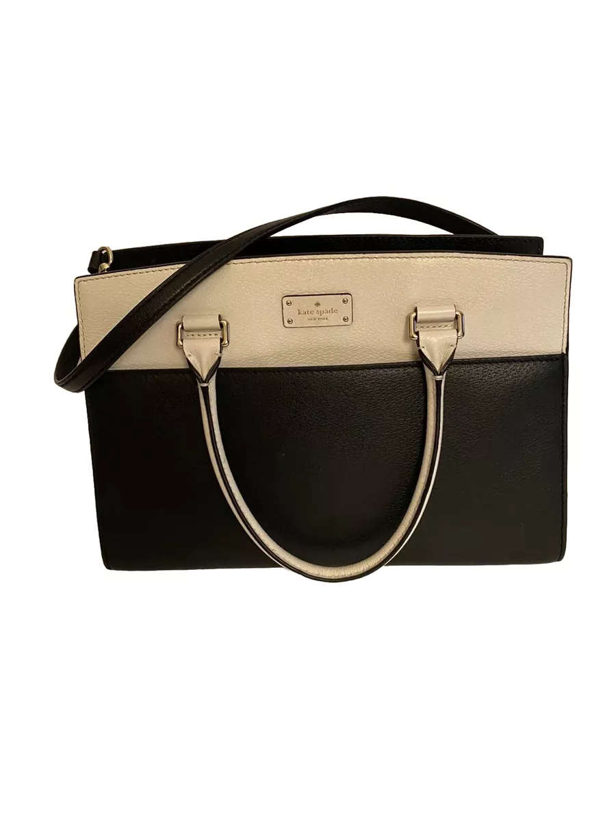 Kate Spade Leather black and white Grove Street Carley Bag Purse Color  block | eBay