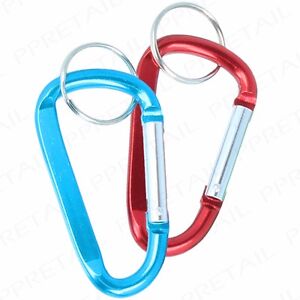 2 x SPRING LOADED CARABINER 8x80mm D-Ring Snap Hook Backpack//Rucksack Clasp Clip