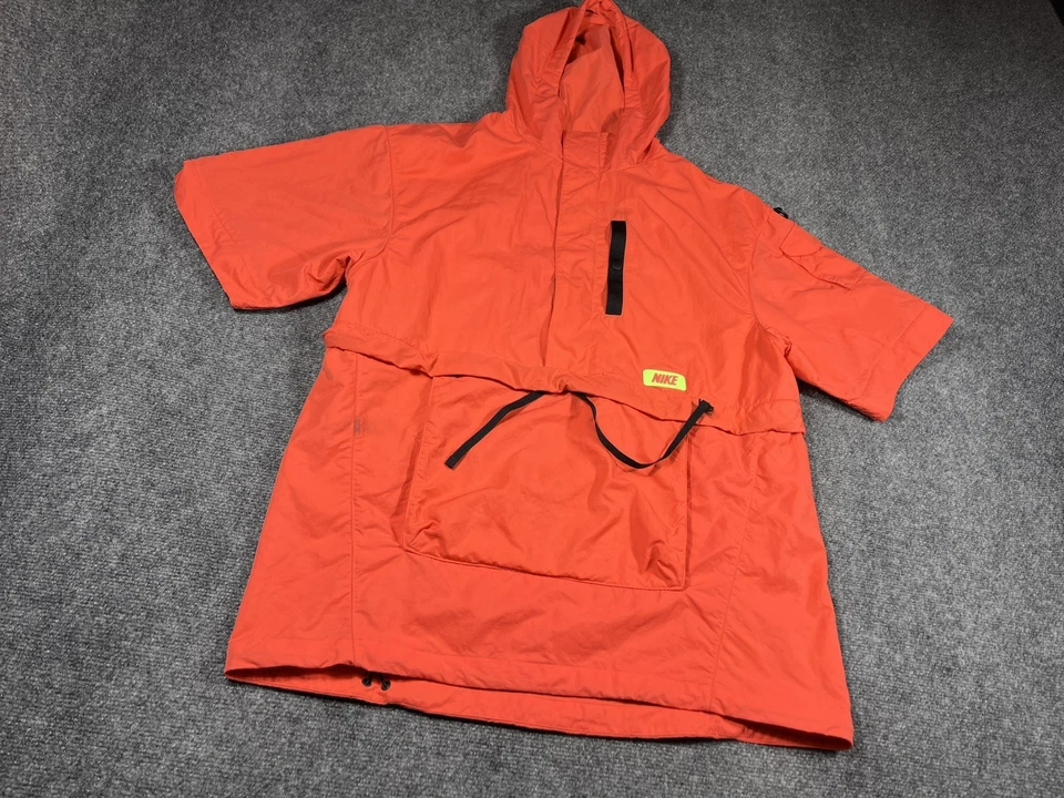 Nike Windbreaker Adult Size Small Short Sleeve Neon Red Retro Outdoor Casual - Image 2 of 4