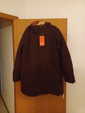 Camel Crown Burgundy Womens Hooded Parka Size XXXL
