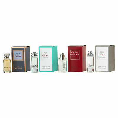 Cartier Miniatures for Men Gift Set of 4 Best Mini Fragrances 4ml  