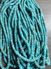 GENUINE TURQUOISE ARIZONA RONDELLE FACETED 4-5 MM BEADS GEMSTONE 15" STRANDS