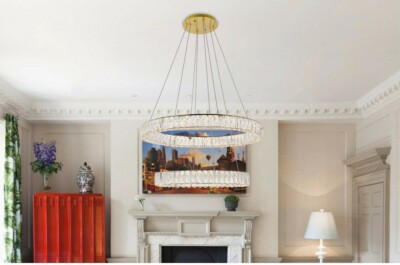 Crystal Chandelier Ceiling Light Fixture Modern Dining Living Room or Foyer 31''