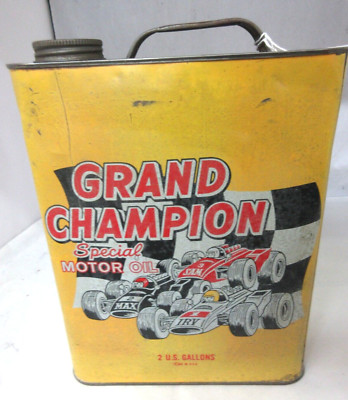 VINTAGE ADVERTISING  GRAND CHAMPION OIL  2 GALLON  TIN   D-371