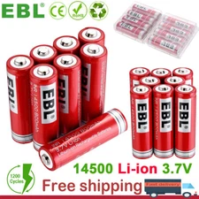 14500 Battery 800mAh Lithium-ion Li-ion 3.7V Rechargeable Batteries W/ Box Lot