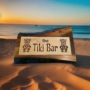 Wooden Sign "the Tiki Bar" Hand Crafted 2016 12"x8"