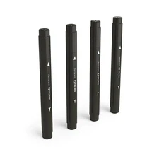 TRU RED™ Pen Permanent Markers, Twin Tip, Black, 4/Pack (TR57829)
