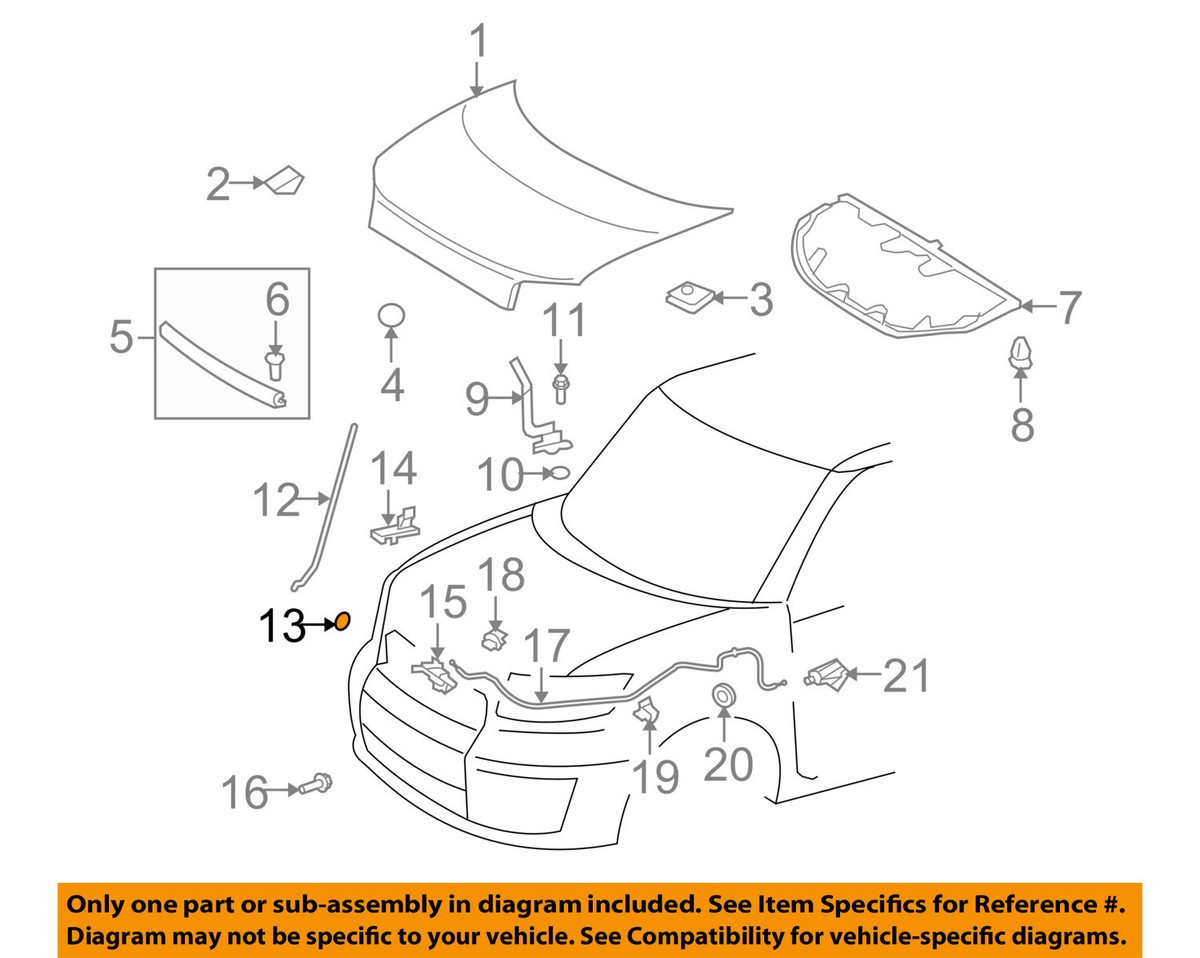 GENUINE Toyota Hood Support Rod Clip 53454-12020 for 2008-2015