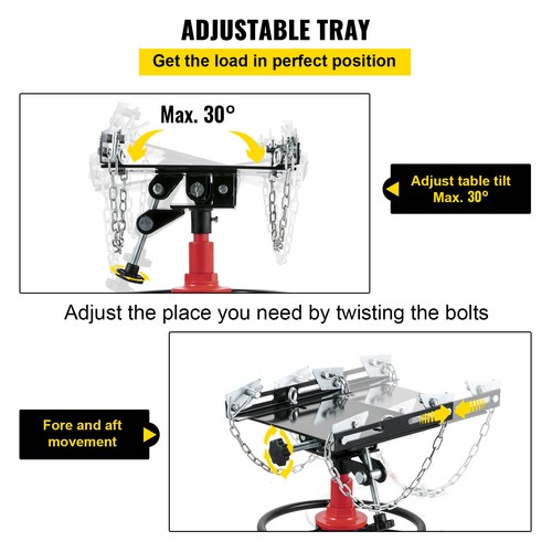 VEVOR Transmission Jack 1322 lbs 2-Stage Hydraulic High Lift Vertical Telescopic - Picture 4 of 12