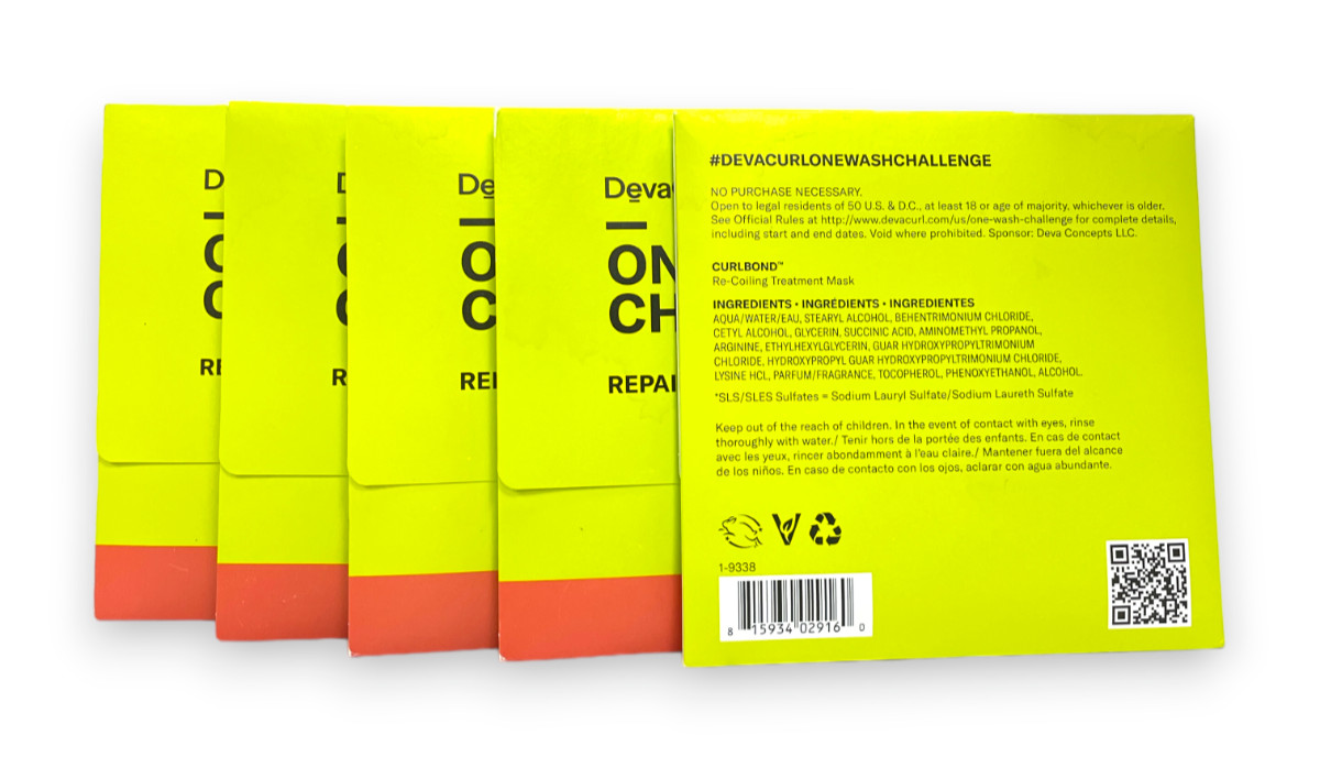 DevaCurl Repair Your Curls Today, Treatment Mask, Lot Of 5, New