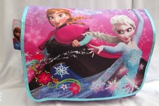 Disney Frozen Elsa Anna 16" W x 10" H x 5" W Solid Black Messenger Bag Purse-New