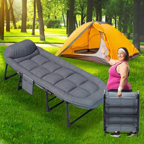 66in Adults Folding Sleeping Cot Guest Bed Heavy Duty Portable Cots Camping - Picture 4 of 15