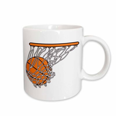 3dRose Basketball Woosh Ball In Net Vector Illustration Sports Design Mug
