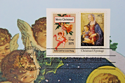 Christmas '75, 1976 H.E. Harris Print, FDC 10c #1579-80 USA Stamp - Picture 4 of 6
