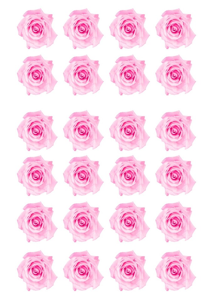 24 Edible Rice Paper Cup Cake Topper, decorations - Rose | eBay UK
