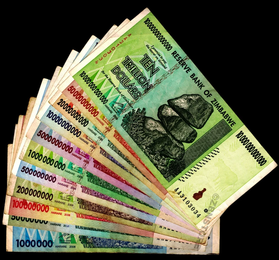100 万-10 万亿美元津巴布韦 2008 AA AB 纸币套装 100% 正品 — 第 4/4 张图片