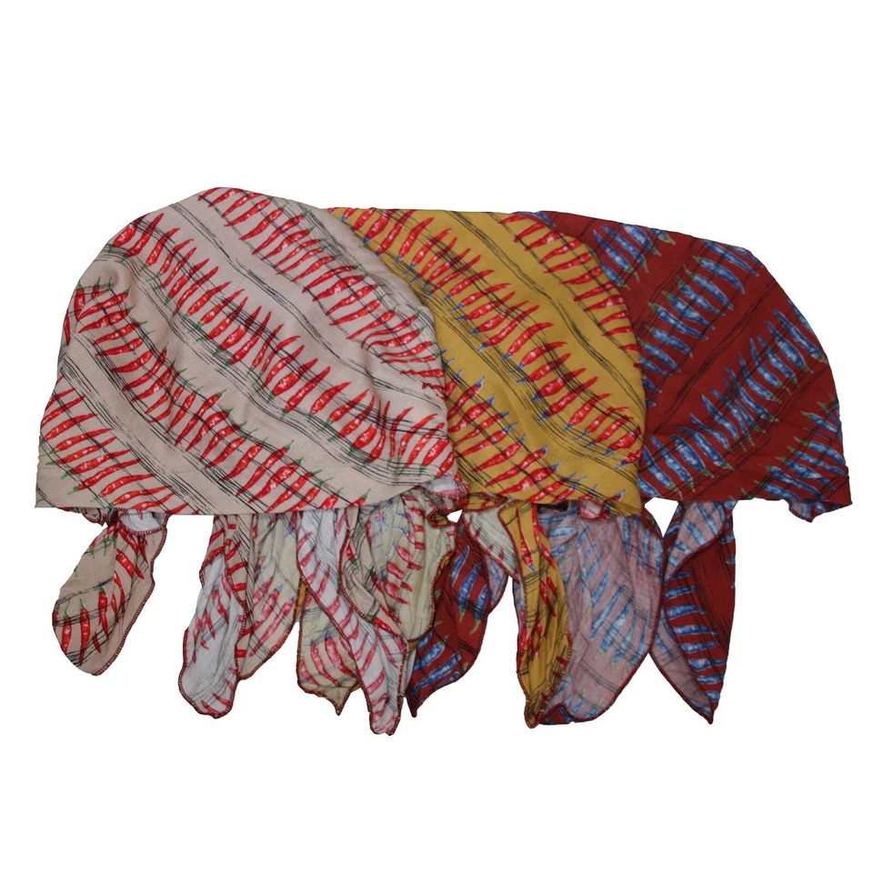 Bufanda a Rayas de Pimienta Sin Cordones Pre Corbata Turbante Envoltura Sombrero Quimio Cáncer Prendas para la Cabeza Mujeres Foto 2 de 2