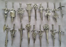 Men’s Scottish Kilt Pin Thistle Silver/Men Irish Sword Celtic Pin Brooches 10cm