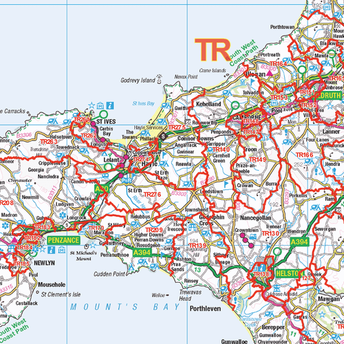 South West England Postcode Sector Map, Poster of Postcodes for SW England - Picture 2 of 6
