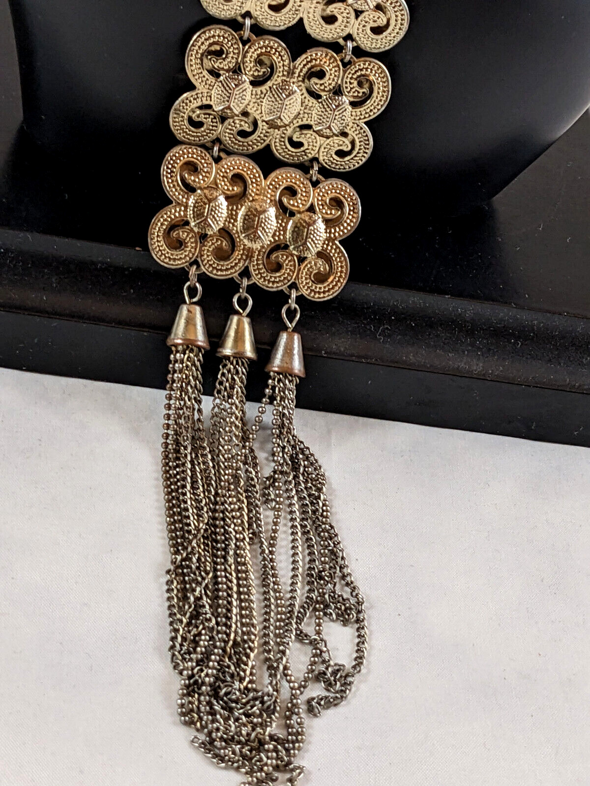 Large Silver Tone Statement Necklace - image 7