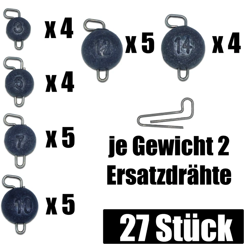 Paradox Fishing Cheburashka Blei Set 27 Stück 3g/5g/7g/10g/12g/14g Dropshot Blei - Bild 2 von 4