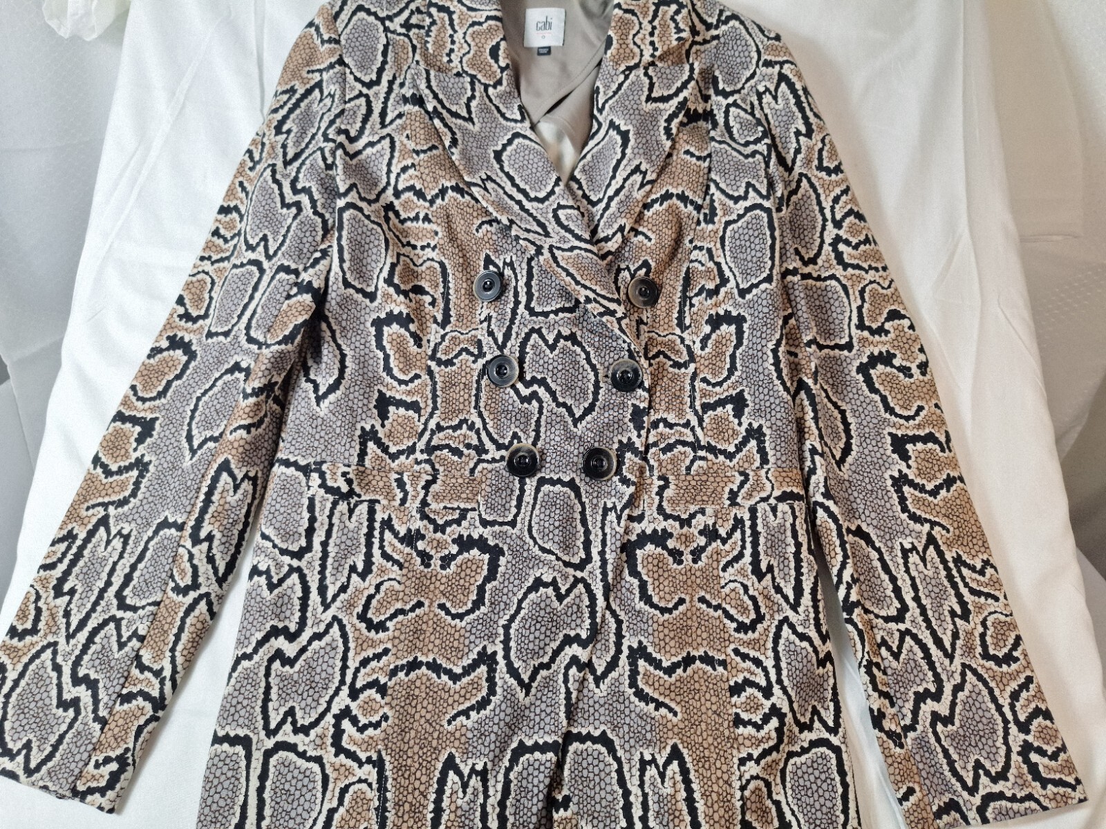 CABI Double-Breasted Python Blazer Womens Sz 0 Sn… - image 6