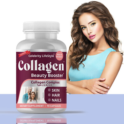 Collagen Capsule Vitamins for Hair, Skin, Nails Extra Strength Collagen 90 Pills