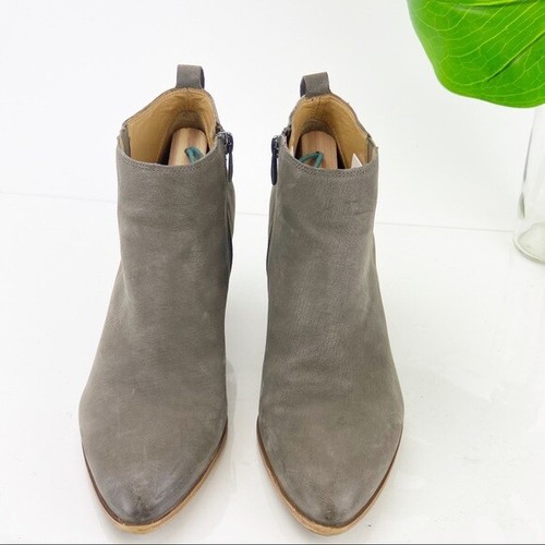 Franco Sarto Women's Atlas Boot Size 9.5 Block Heel Bootie Taupe Gray Nubuck - Picture 4 of 12