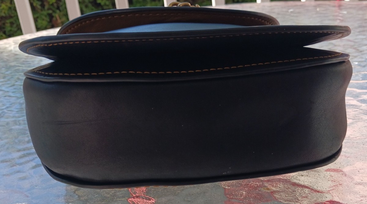 Coach 1941 Turnlock Saddle Crossbody Black w/Metal & Leather