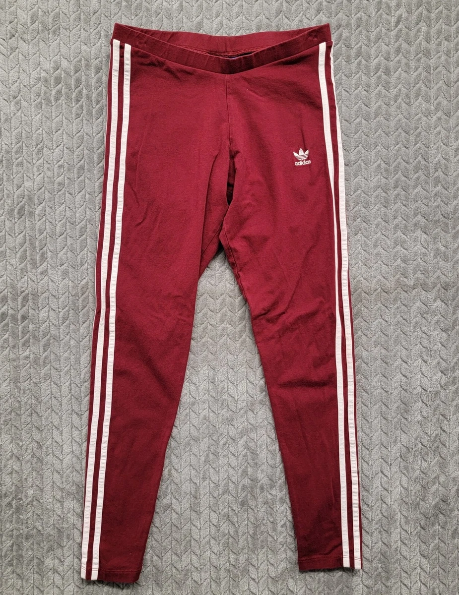 Adidas Originals 3-Stripes Trefoil Leggings Active Burgundy Womens Size  Small