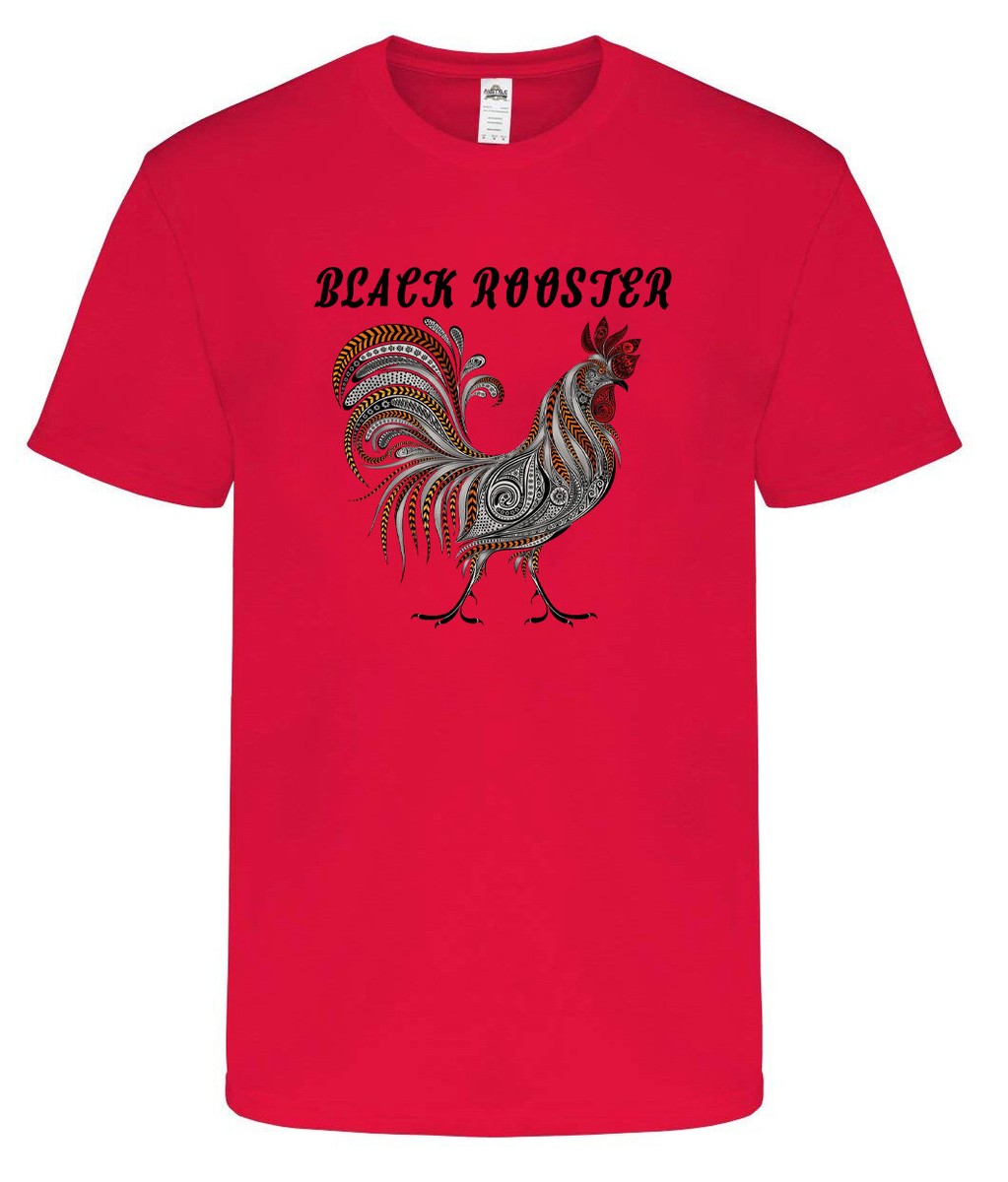 graphic t-shirt black rooster multiple colors 100% cotton | eBay