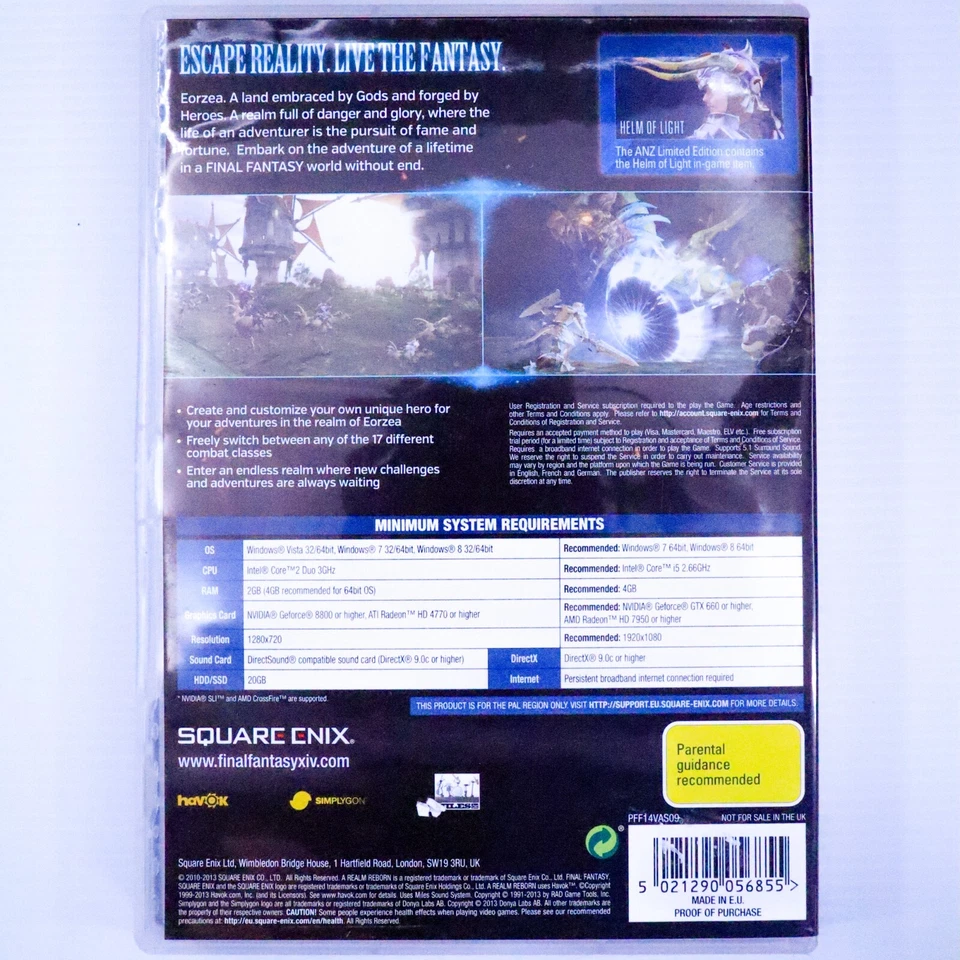 Final Fantasy XIV: A Realm Reborn (WINDOWS PC DVD-ROM, 2013) Multiplayer Game - Image 2 of 4