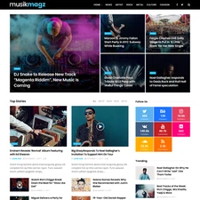 Music Magazine Website Design with Free VPS Web Hosting and Installation