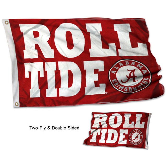 Alabama Crimson Tide ROLL TIDE Flag Double Sided 2Ply 3x5 Foot Outdoor