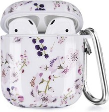 CAGOS Compatible w Airpods Case, 3 in 1 Lilac Violet Accessory Protective Hard
